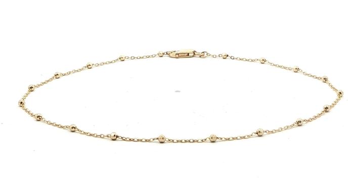 content/products/Estate Piece: Beaded Chain Bracelet/Anklet in Yellow Gold 
