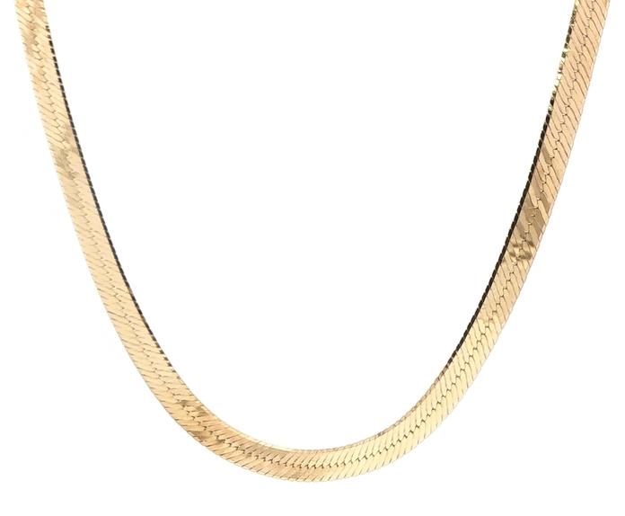 content/products/Estate Piece: Classic Herringbone Chain Necklace in Yellow Gold