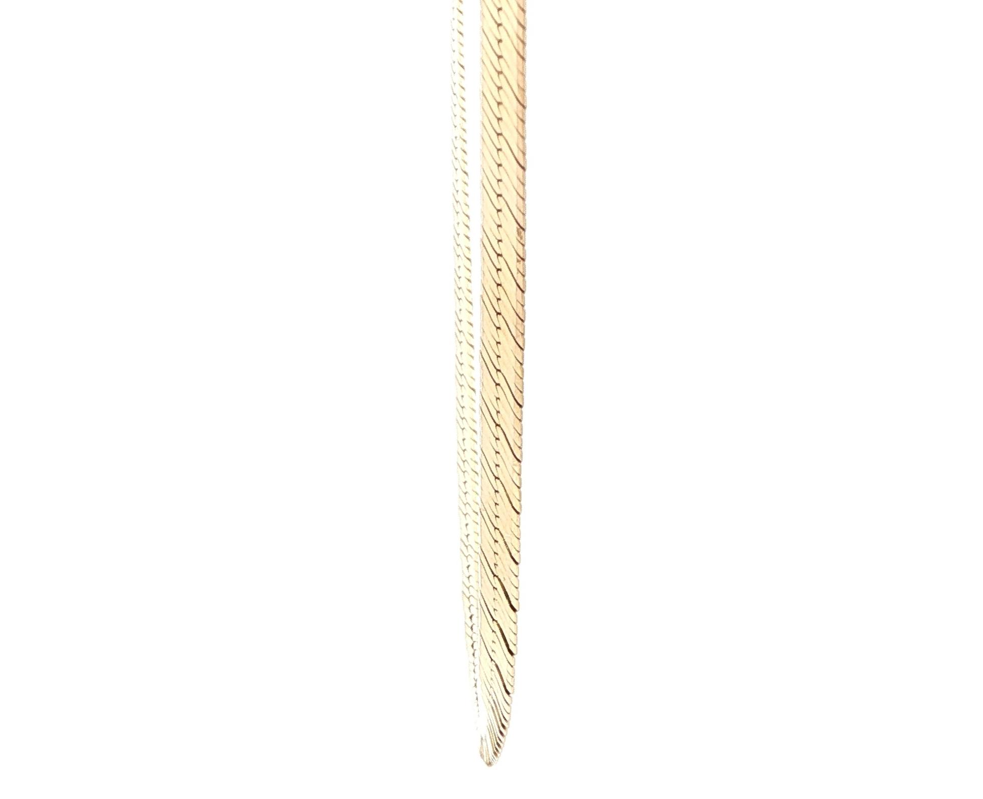 Estate Piece: Classic Herringbone Chain Necklace in Yellow Gold side