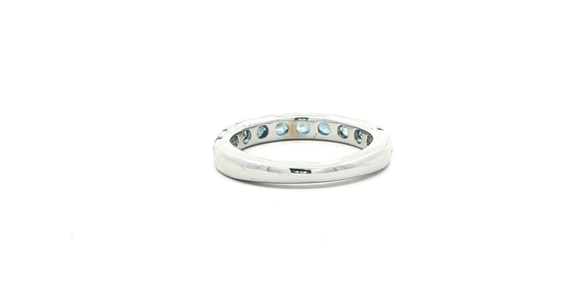 10-Stone French-set Montana Sapphire Ring in White Gold (1.27cts TWT) back