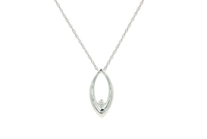 content/products/Marquise Shaped Round Diamond Necklace in White Gold (0.04cts)