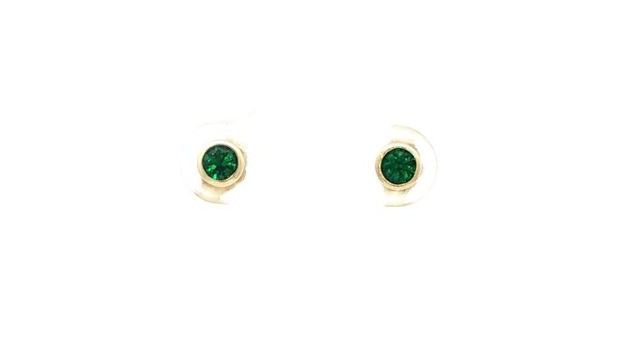 content/products/Bezel-set Emerald Stud Earrings in Yellow Gold (0.41cts TWT)