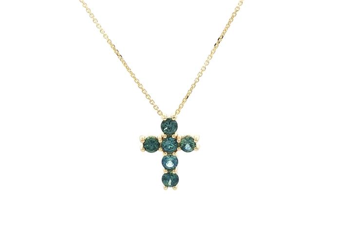 content/products/6-Stone Peacock Blue Montana Sapphire Cross Pendant in Yellow Gold (0.78cts TWT)