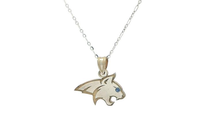 content/products/Official Bobcat Logo Charm Necklace with Montana Yogo Sapphire Eye in Sterling Silver (0.02cts)