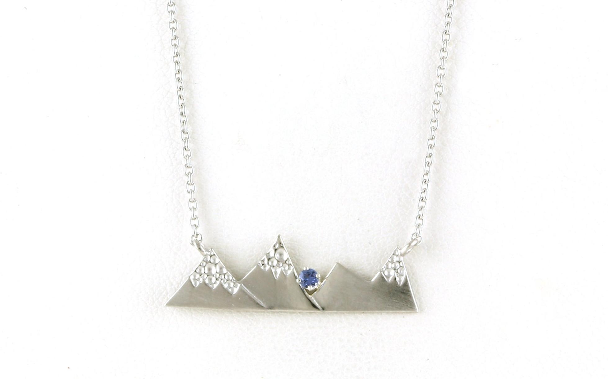 Snowcapped Mountains with Montana Yogo Sapphire Necklace in Sterling Silver (0.03ct)