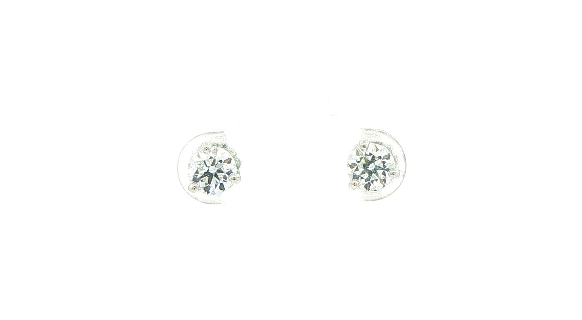 Diamond Stud Earrings in 3-Prong Martini Setting in White Gold (1.00cts TWT)