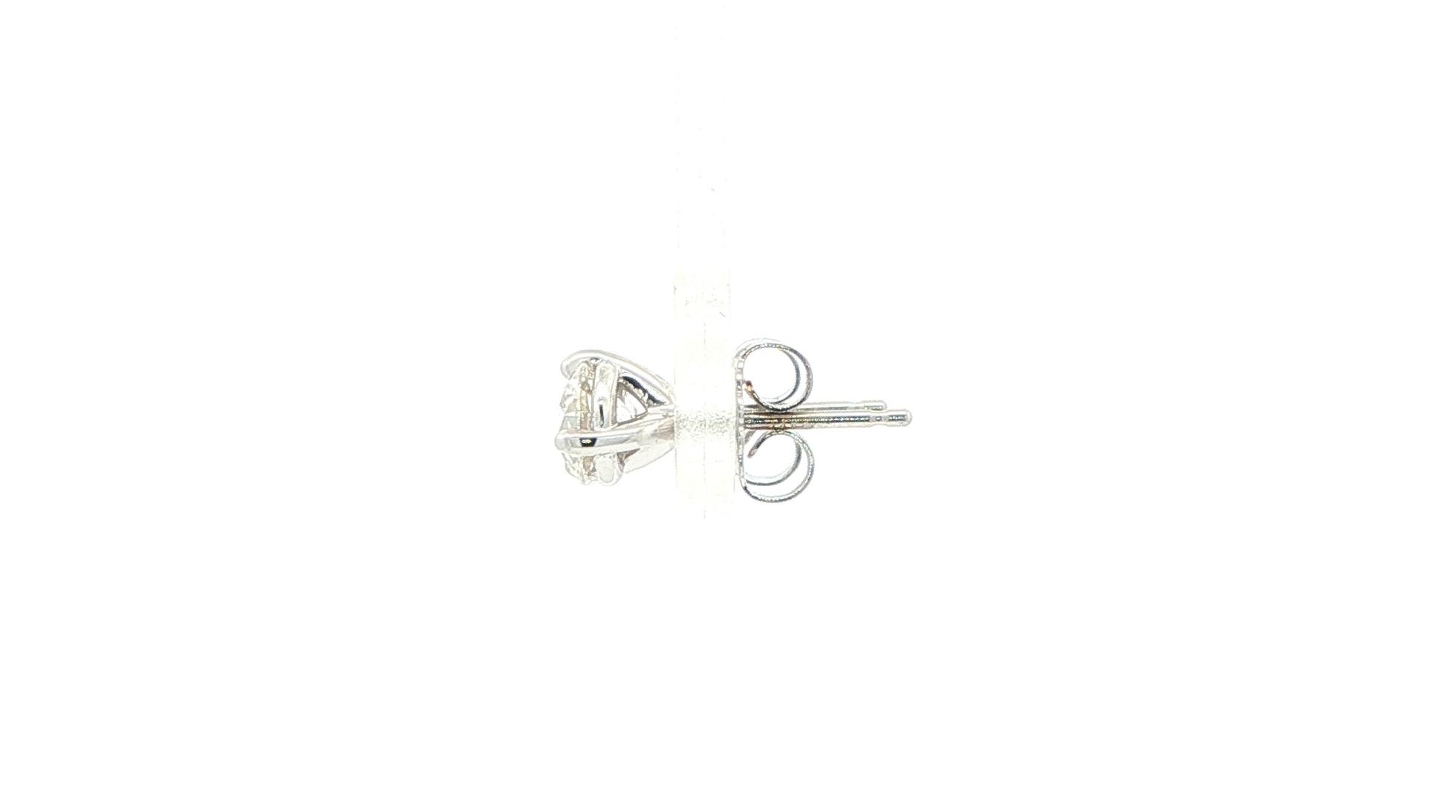 Diamond Stud Earrings in 3-Prong Martini Setting in White Gold (1.00cts TWT) side