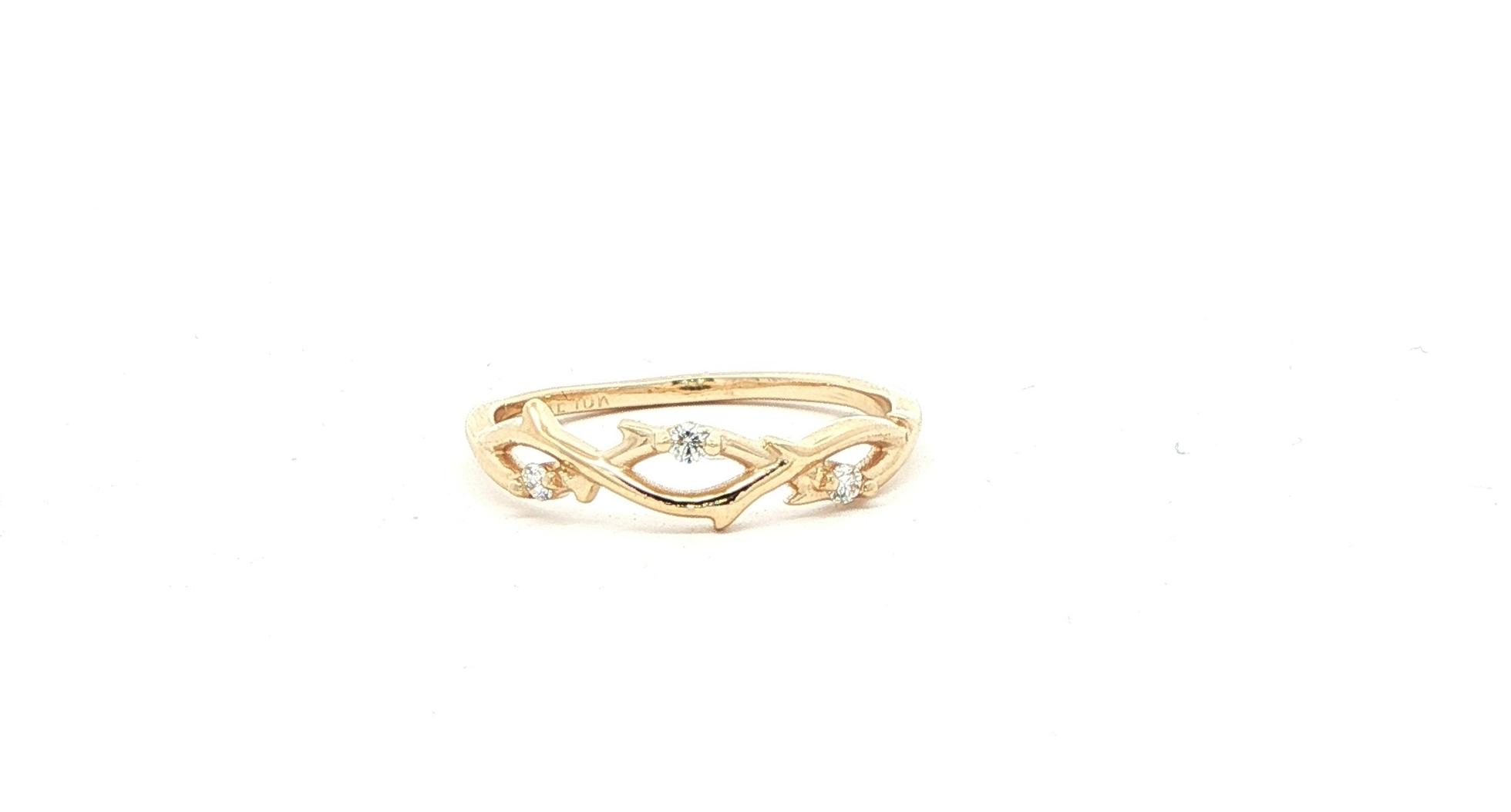 Twining Vines Diamond Stackable Ring in Yellow Gold (0.07cts TWT)
