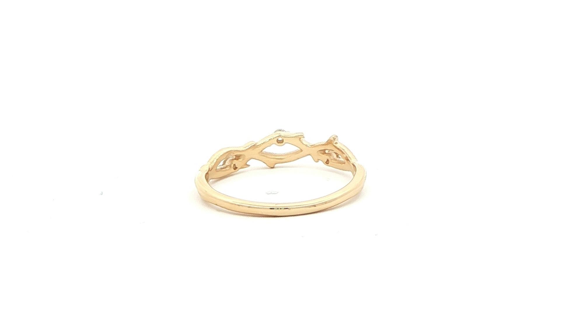 Twining Vines Diamond Stackable Ring in Yellow Gold (0.07cts TWT) back