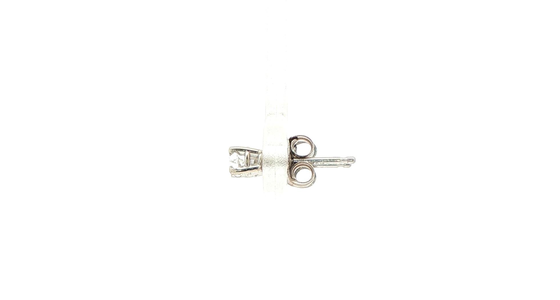 April Birthstone White Topaz Stud Earrings in 4-Prong Settings in White Gold side