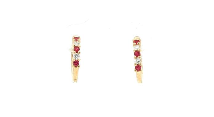 content/products/Alternating Ruby and Diamond Hoop Earrings Yellow Gold (0.23cts TWT)