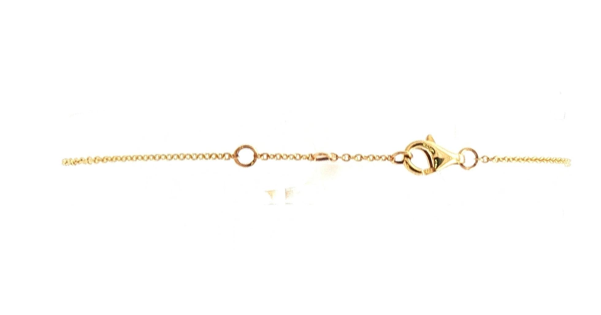 Pave Diamond Kite Shape Chain Bracelet in Yellow Gold (0.14cts TWT) back