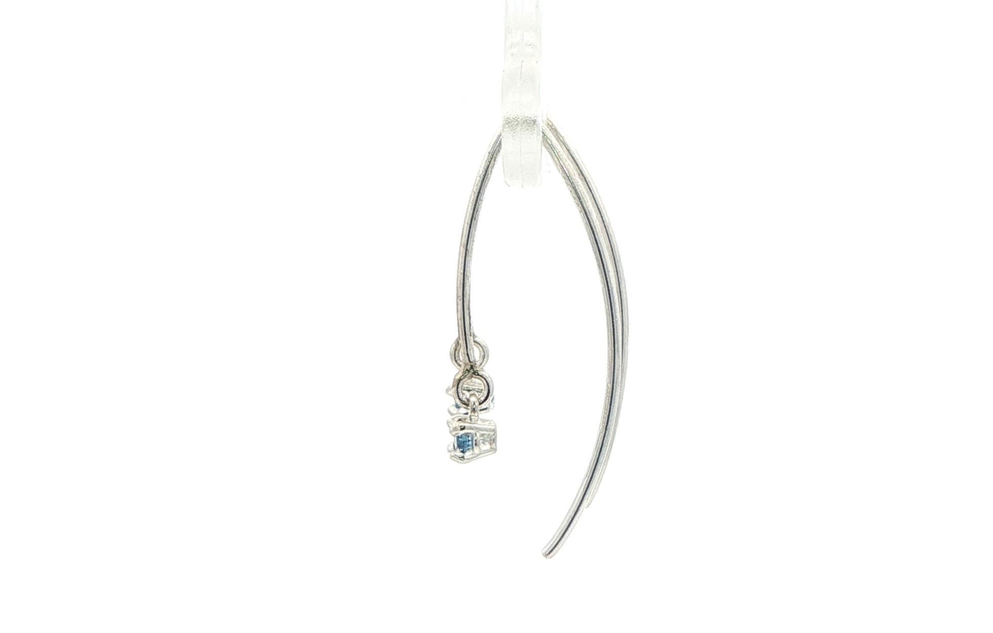 Drop Montana Yogo Sapphire Dangle Earrings in Sterling Silver (0.12cts TWT) side
