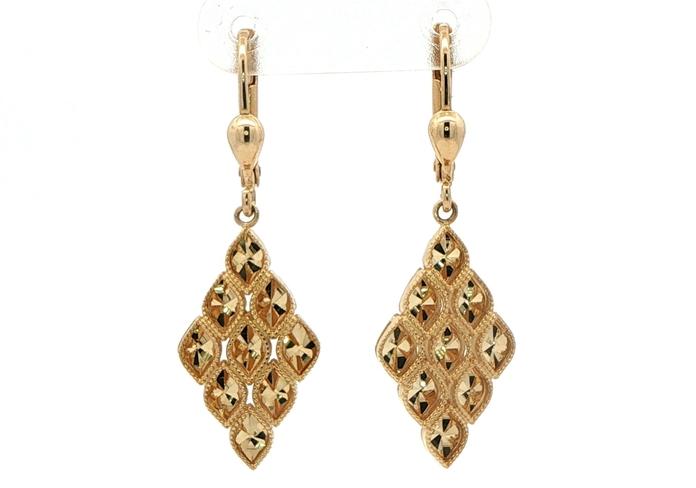 content/products/Contemporary Honeycomb Dangle Earrings in Yellow Gold