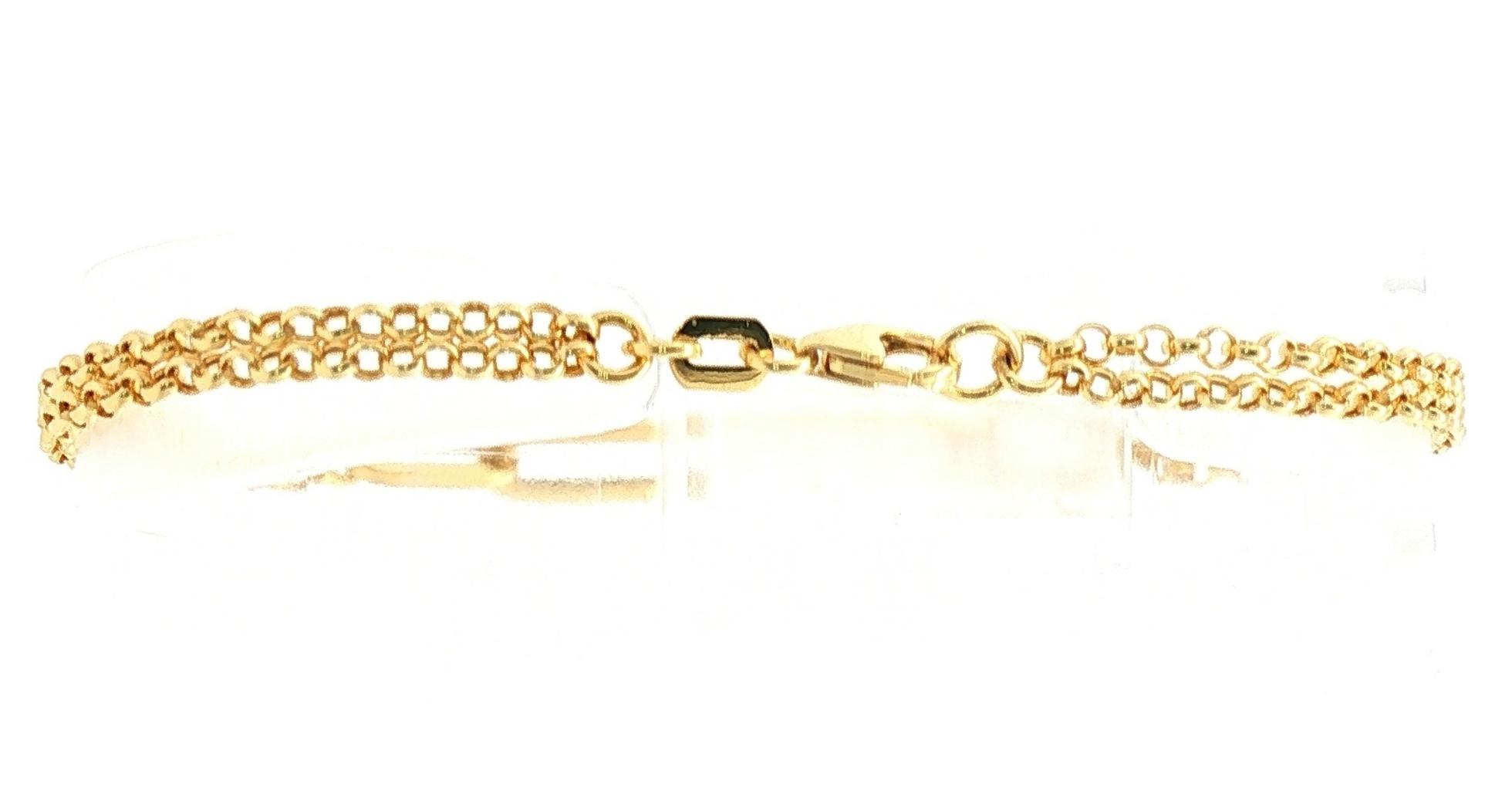 Paperclip and Rolo Chain Bracelet in Yellow Gold  back