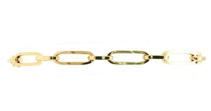 content/products/Hollow Paperclip Link Chain Bracelet in Yellow Gold