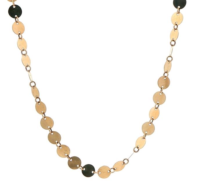 content/products/Circular Disc Chain Necklace in Yellow Gold