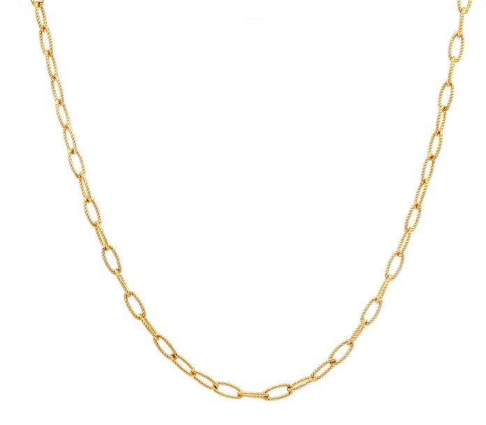 content/products/Oval Cable Link Chain Necklace with Rope Texture in Yellow Gold 