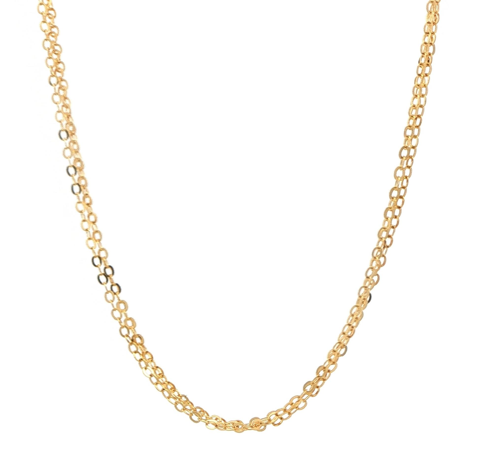 3-Strand Cable Link Chain Necklace Yellow Gold