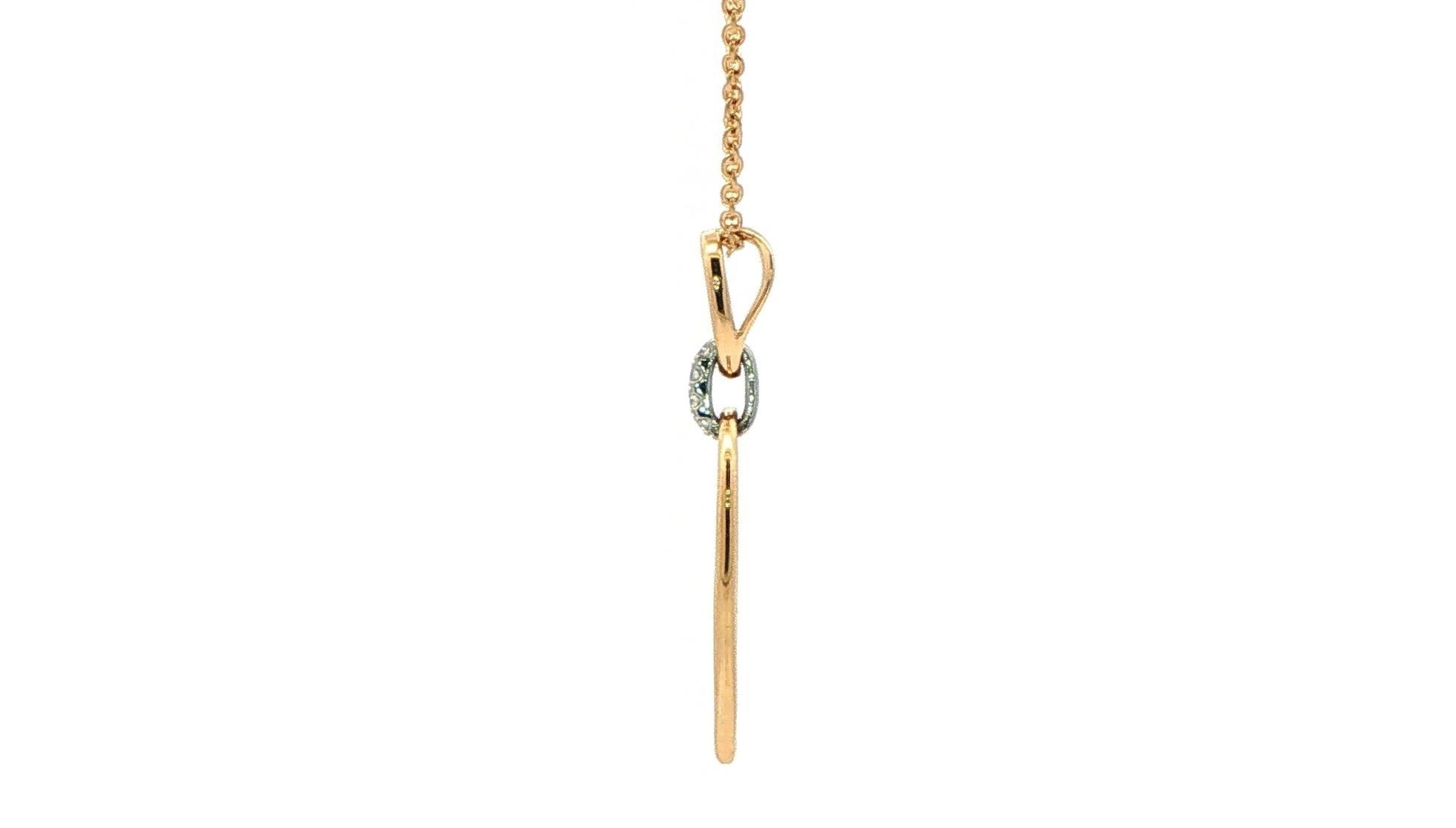 Minimalist Geometric Double Teardrop Diamond Pendant Necklace in Yellow Gold (0.03cts TWT) side