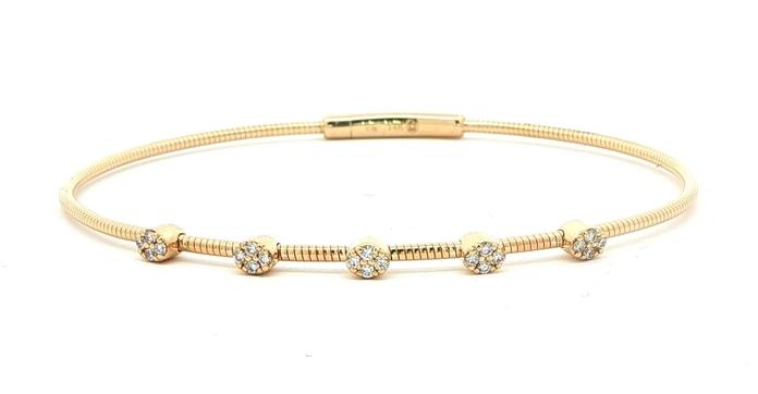 content/products/Diamond Cluster Station Flexi-Bangle Bracelet in Yellow Gold (0.18cts TWT)