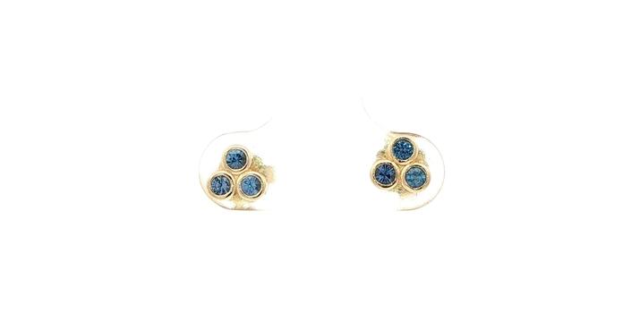 content/products/Bezel-set Montana Yogo Sapphire Triple Cluster Stud Earrings in Yellow Gold (0.25cts TWT)
