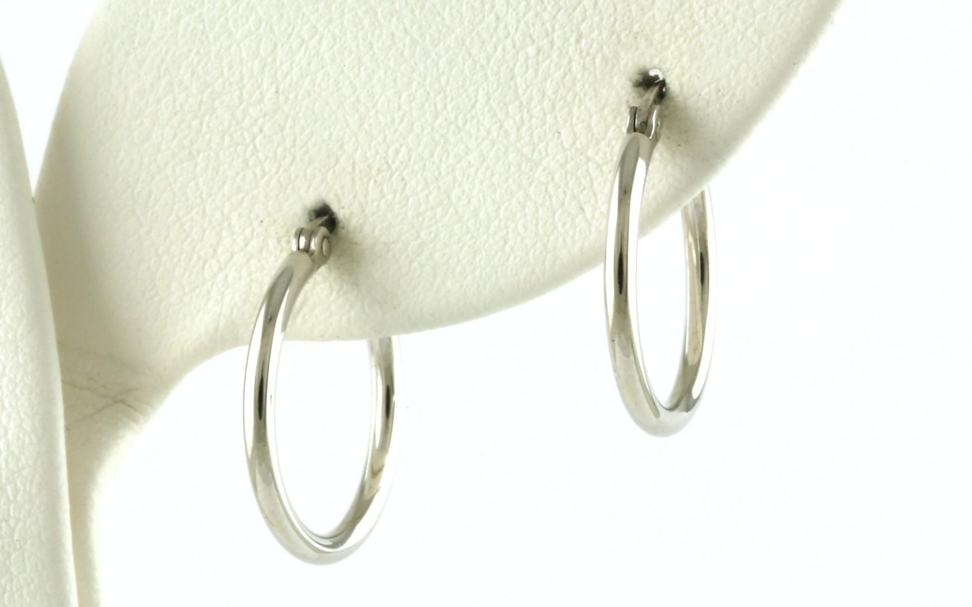 Small Hoop Earrings in White Gold
