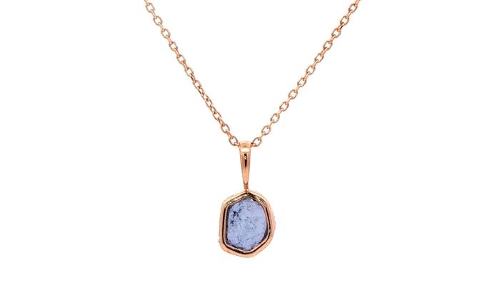 content/products/Bezel-set Raw Un-Cut Huckleberry Sapphire Necklace in Rose Gold (1.34ct)