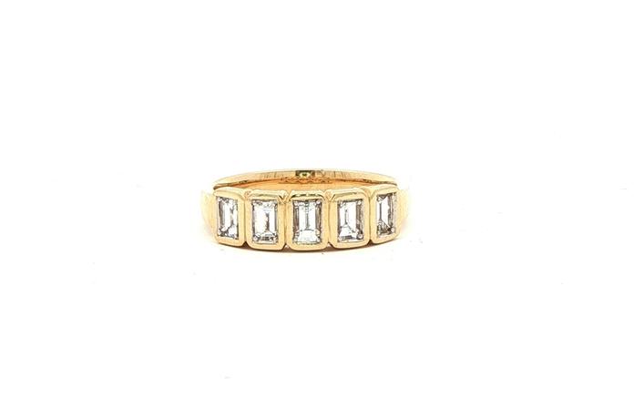 content/products/Five-Stone Emerald-Cut Diamond Bezel Band in Yellow Gold (0.92cts TWT)
