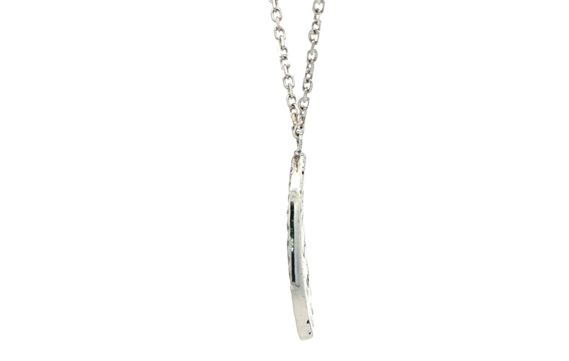 Quilted Teardrop Diamond Halo Pendant Necklace in White Gold (0.375cts TWT) side