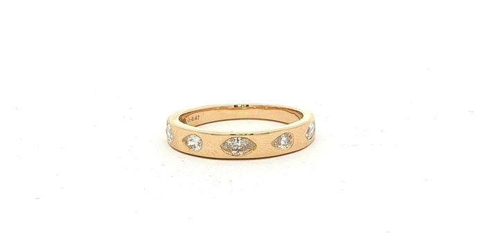 content/products/5-Stone Marquise and Pear-cut Flush-Set Diamond Band in Yellow Gold (0.50cts TWT)