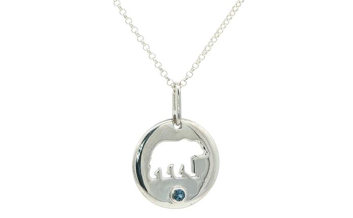 content/products/Montana Sapphire Cutout Bear Pendant Necklace in Sterling Silver (0.04cts)