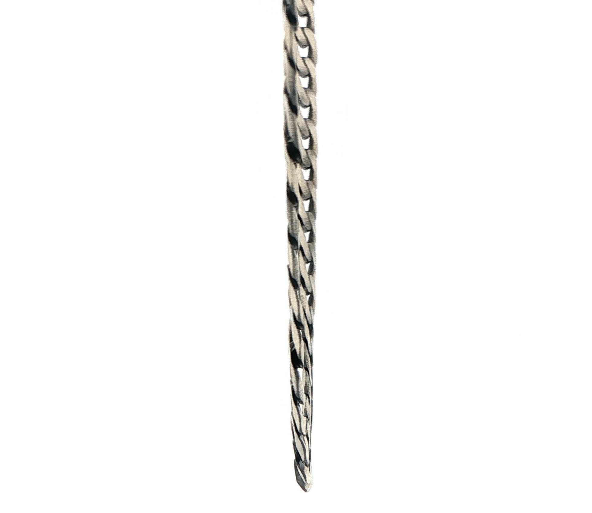 Cuban Link Chain Necklace with Satin Finish in Sterling Silver  side