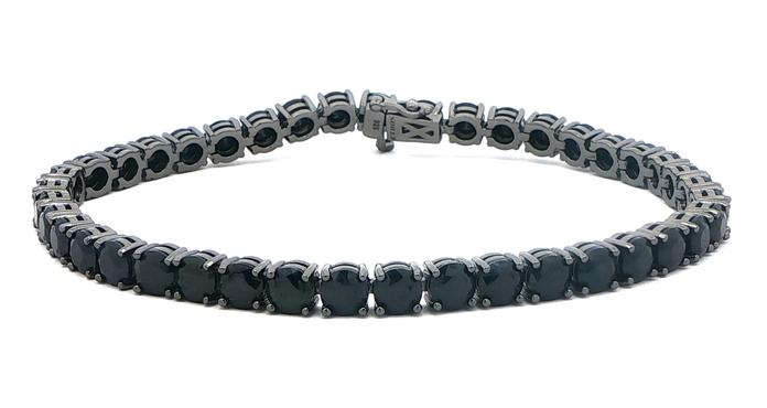 content/products/Men's Black Sapphire Tennis Bracelet in Black Rhodium Plated Sterling Silver