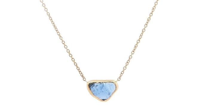 content/products/Raw Un-cut Montana Yogo Sapphire  Necklace on Split Chain in Yellow Gold (1.50cts TWT)