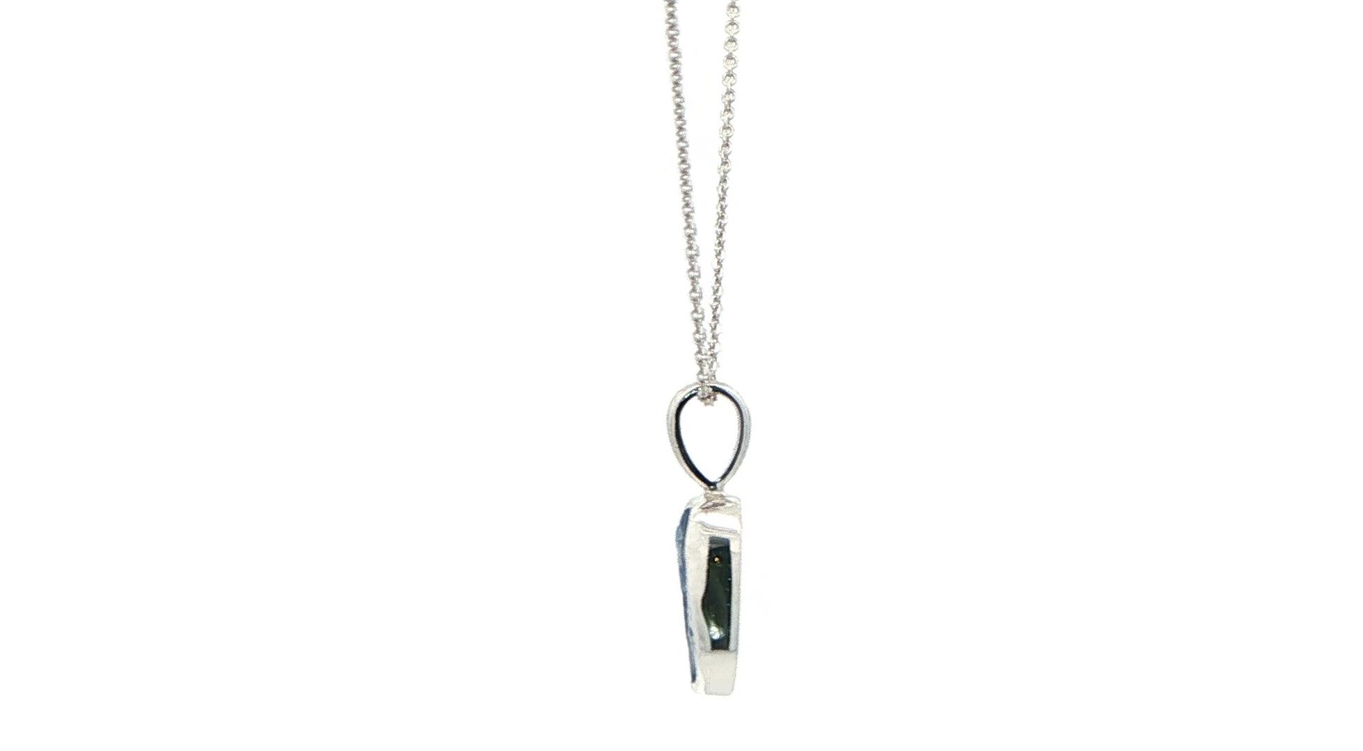 Raw Un-cut Montana Yogo Sapphire Necklace in White Gold (1.21cts TWT) side