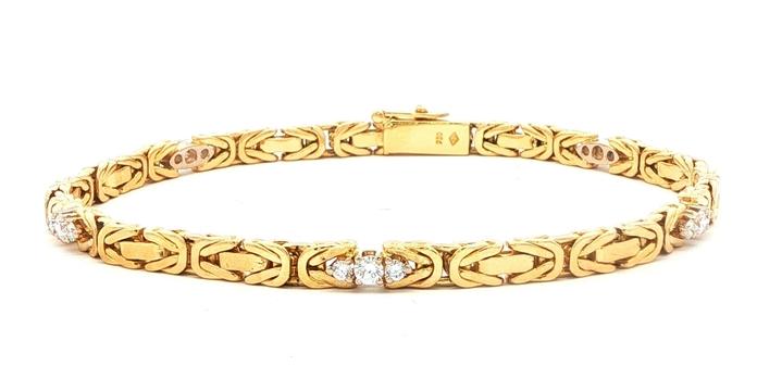 content/products/Estate Piece: Diamond Byzantine Link Bracelet in Yellow Gold (0.50cts TWT)
