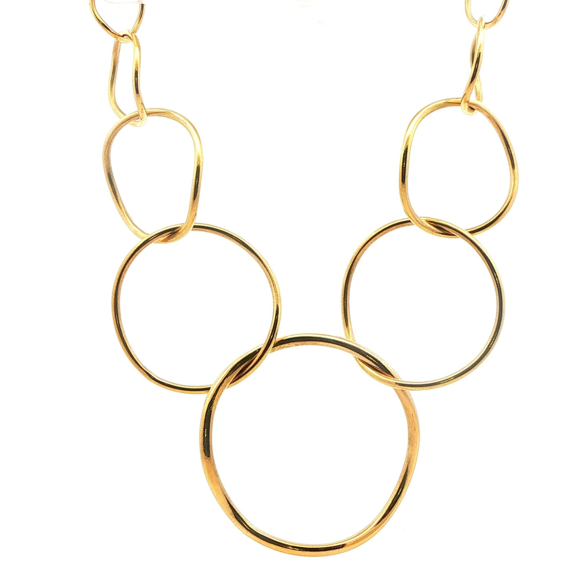 Estate Piece: Ippolita Graduated Interlocking Open Circle Necklace in Yellow Gold