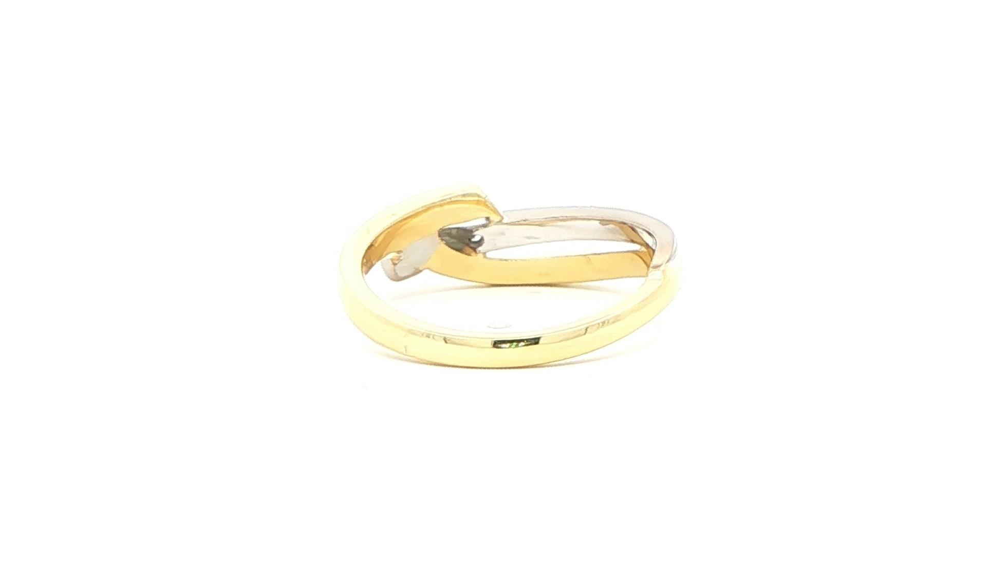 Estate Piece: Bypass Diamond Ring in Two-Tone Yellow and White Gold (0.03cts) back