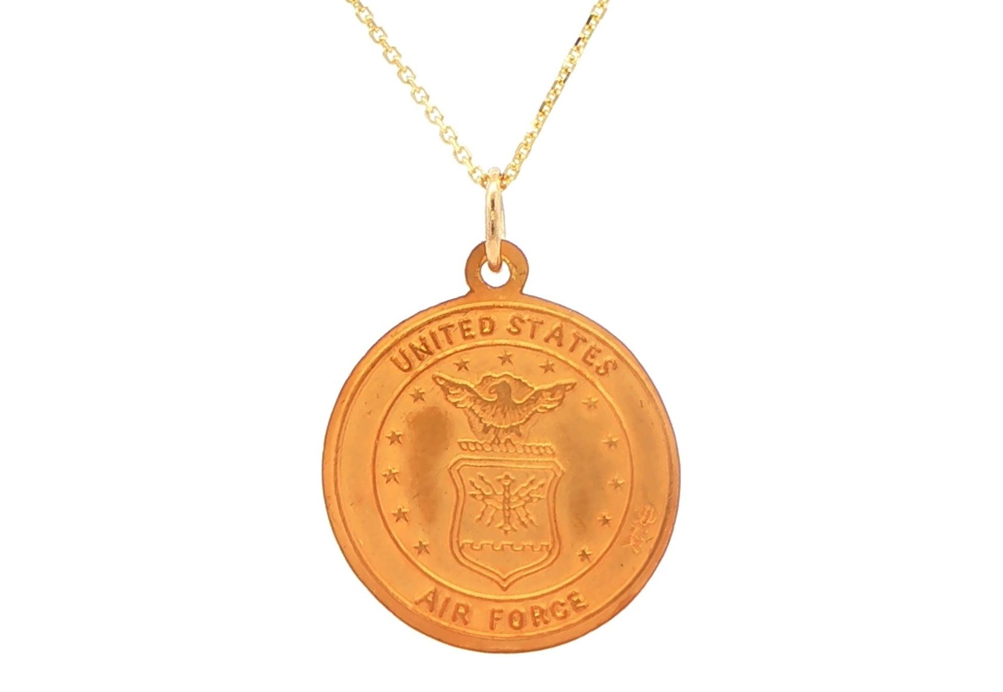 Saint Christopher Medallion Chain Necklace in Yellow Gold  back