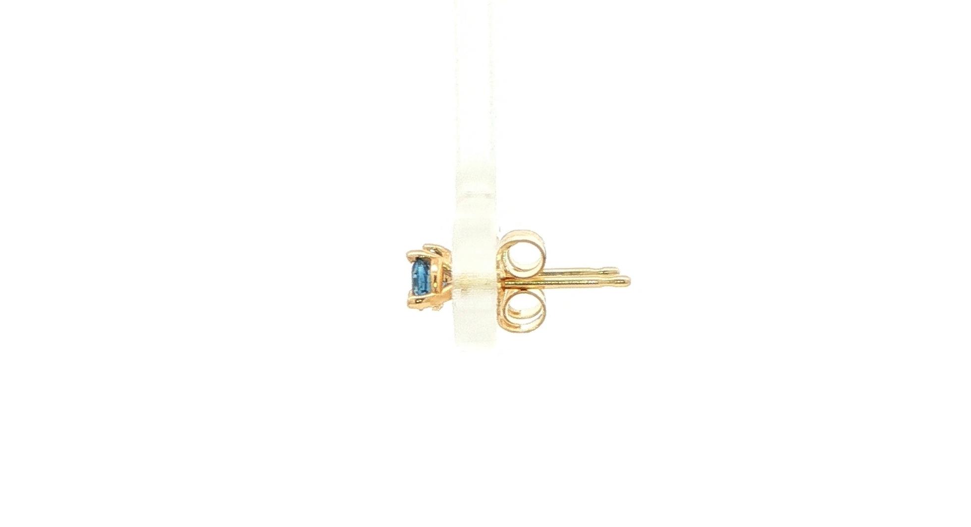 Montana Yogo Sapphire Stud Earrings in 3-Prong Martini Settings in Yellow Gold (0.25cts TWT) side