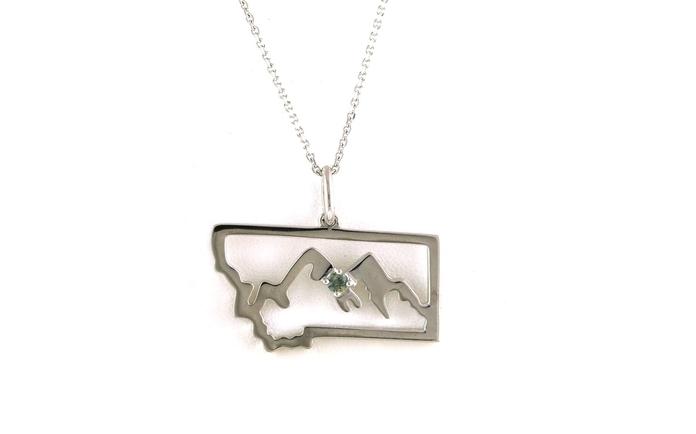 content/products/State of Montana Mountain Ridgeline Montana Sapphire Necklace in Sterling Silver (0.13cts)
