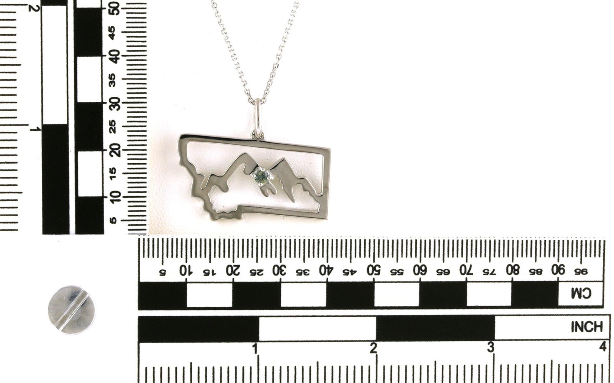 State of Montana Mountain Ridgeline Montana Sapphire Necklace in Sterling Silver (0.13cts) scale