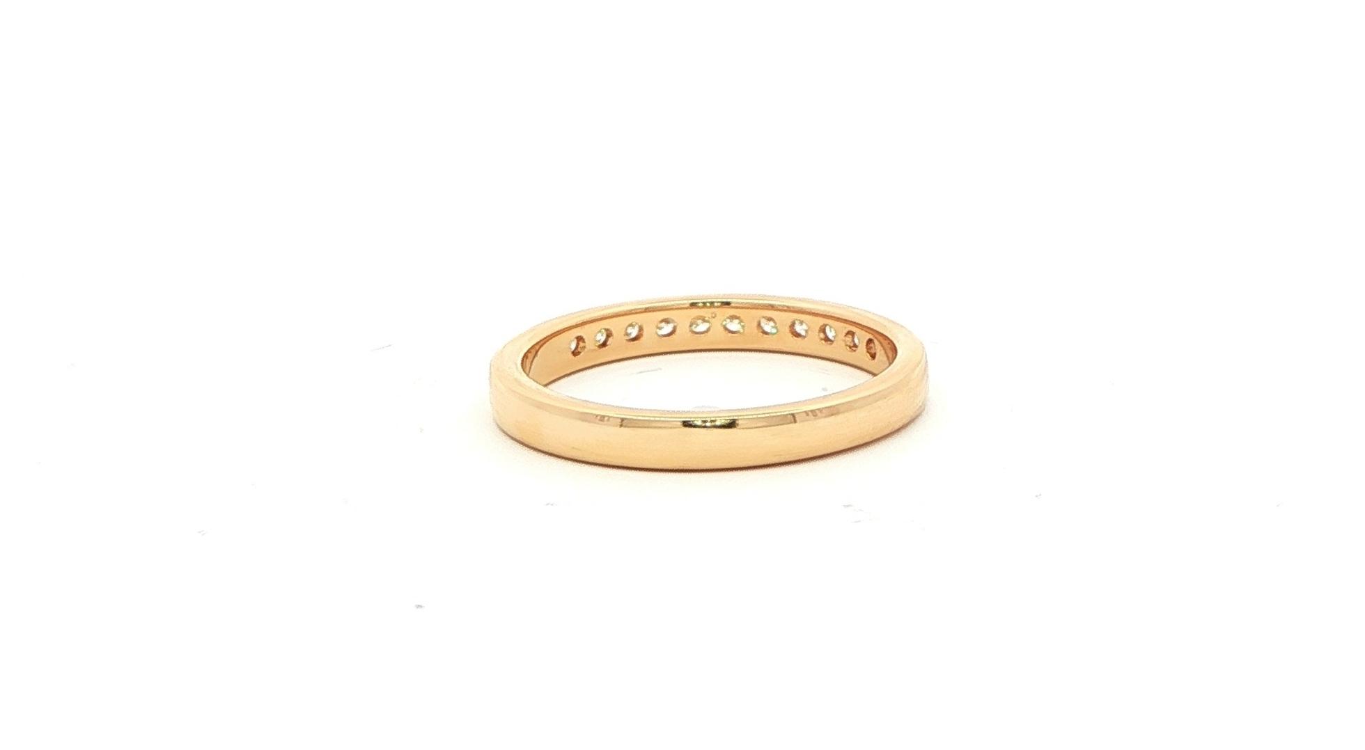 11-Stone Channel-Set Diamond Wedding Band in Yellow Gold (0.25cts TWT) back