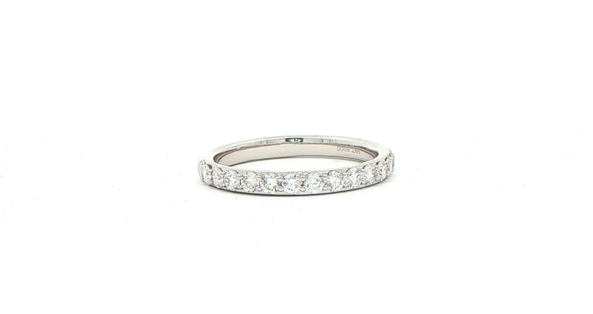 13-Stone Prong-Set Diamond Wedding Band in White Gold (0.50cts TWT)