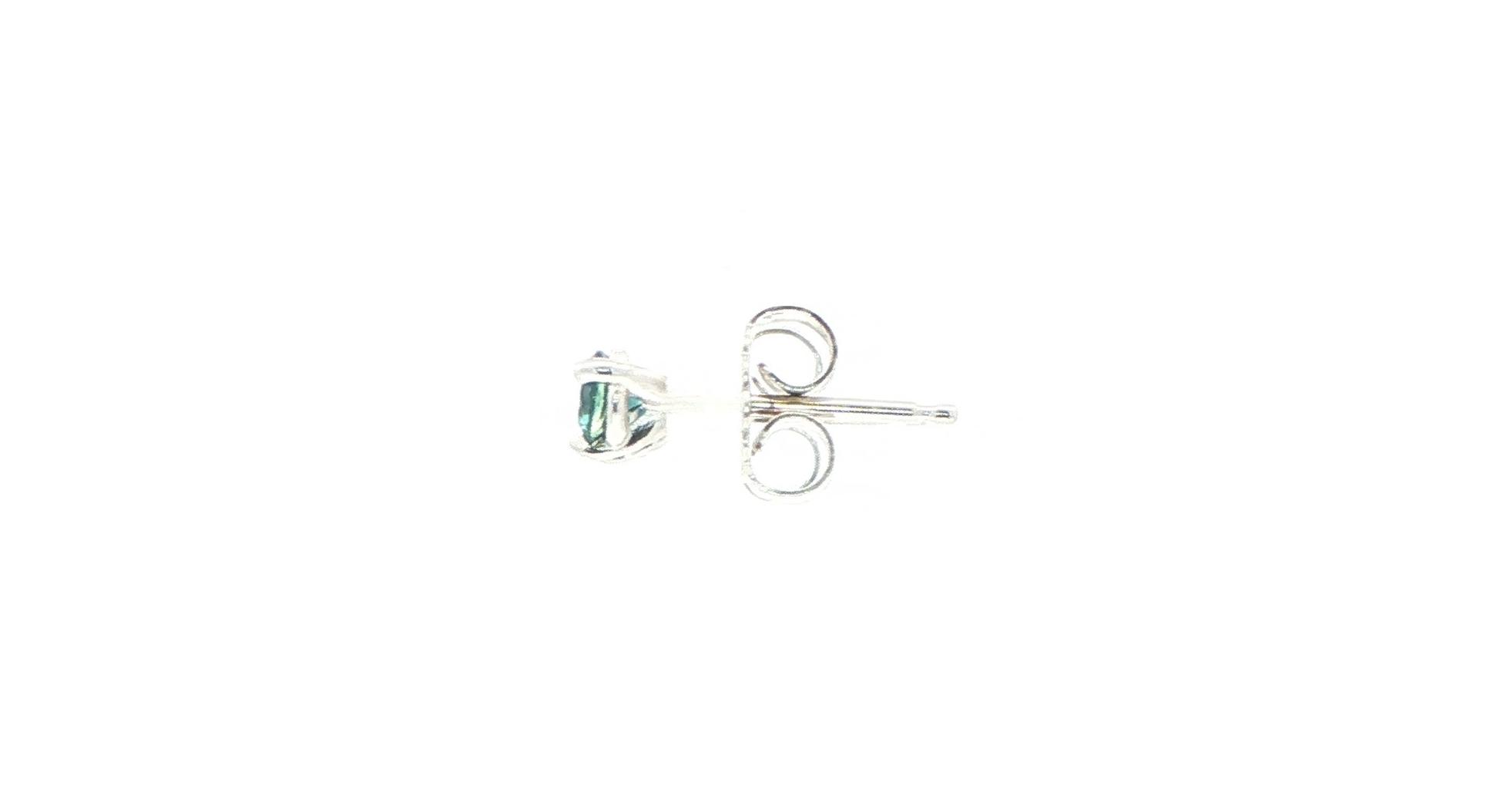 Montana Sapphire Stud Earrings in 3-Prong Martini Setting in White Gold (0.31cts TWT) side