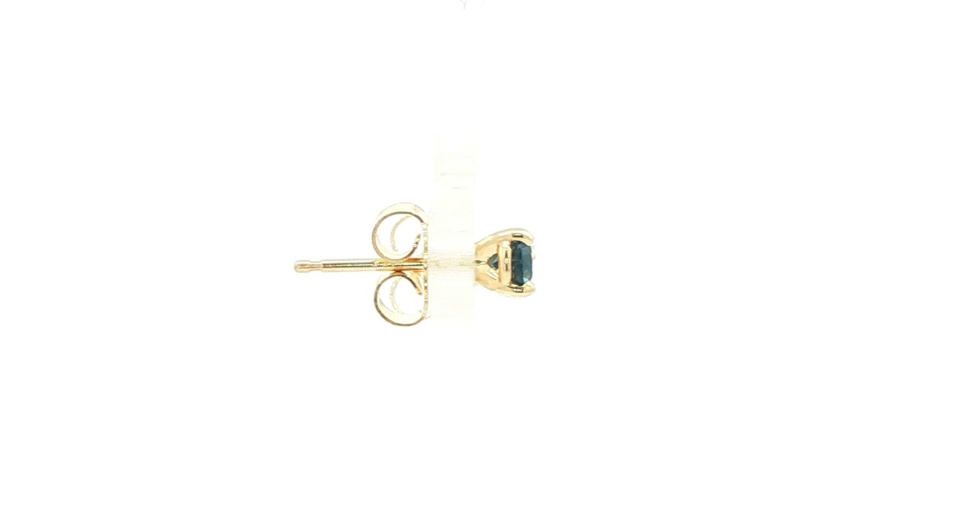 Montana Sapphire Stud Earrings in 3-Prong Martini Setting in Yellow Gold (0.33cts TWT)  side
