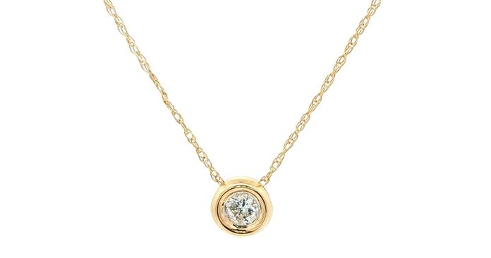 content/products/Estate Piece: Illusion Bezel-set Diamond Pendant Necklace in Yellow Gold (0.20cts)