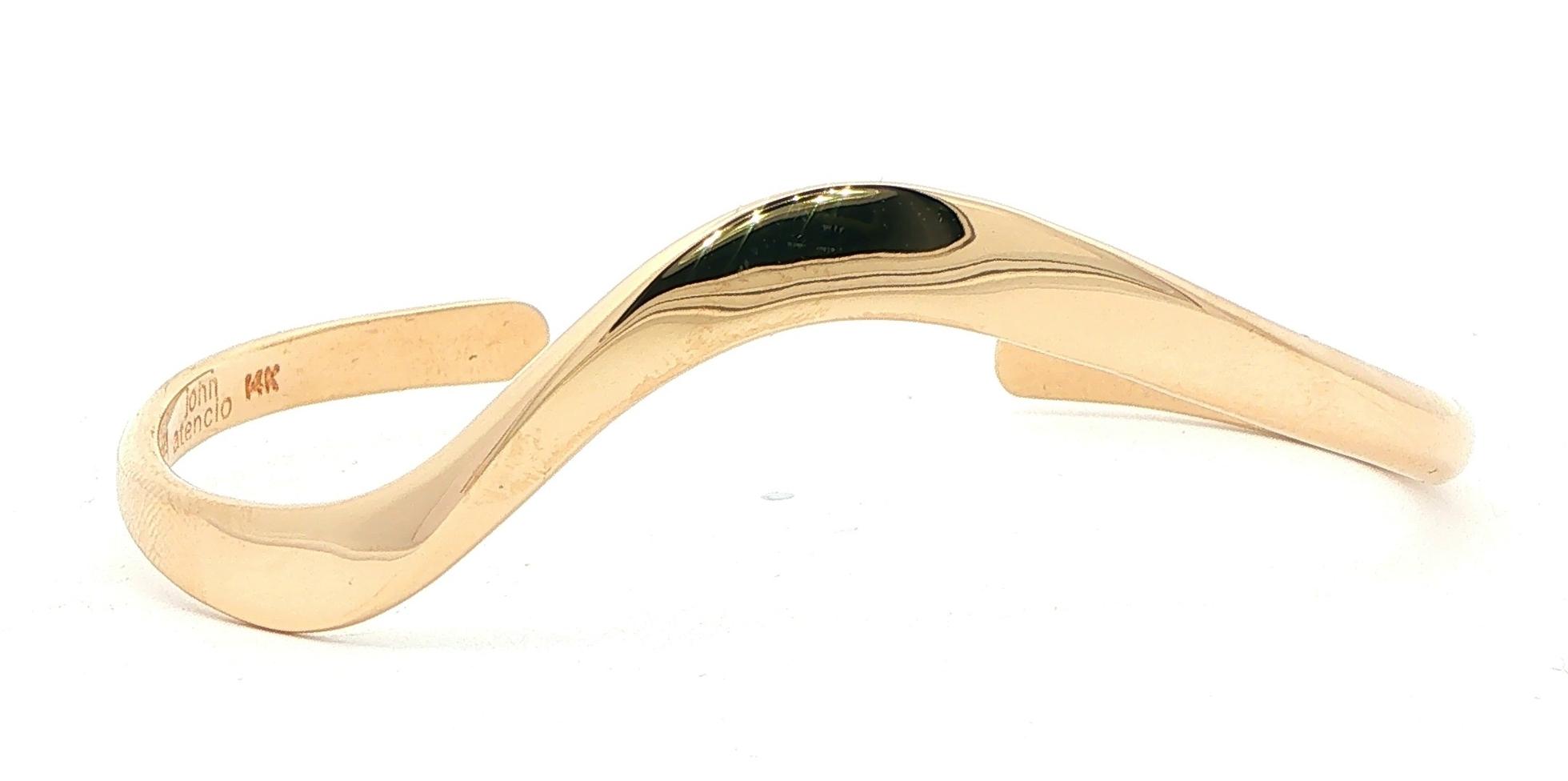 Estate Piece: John Antencio Wave Silhouette Cuff Bracelet in Yellow Gold