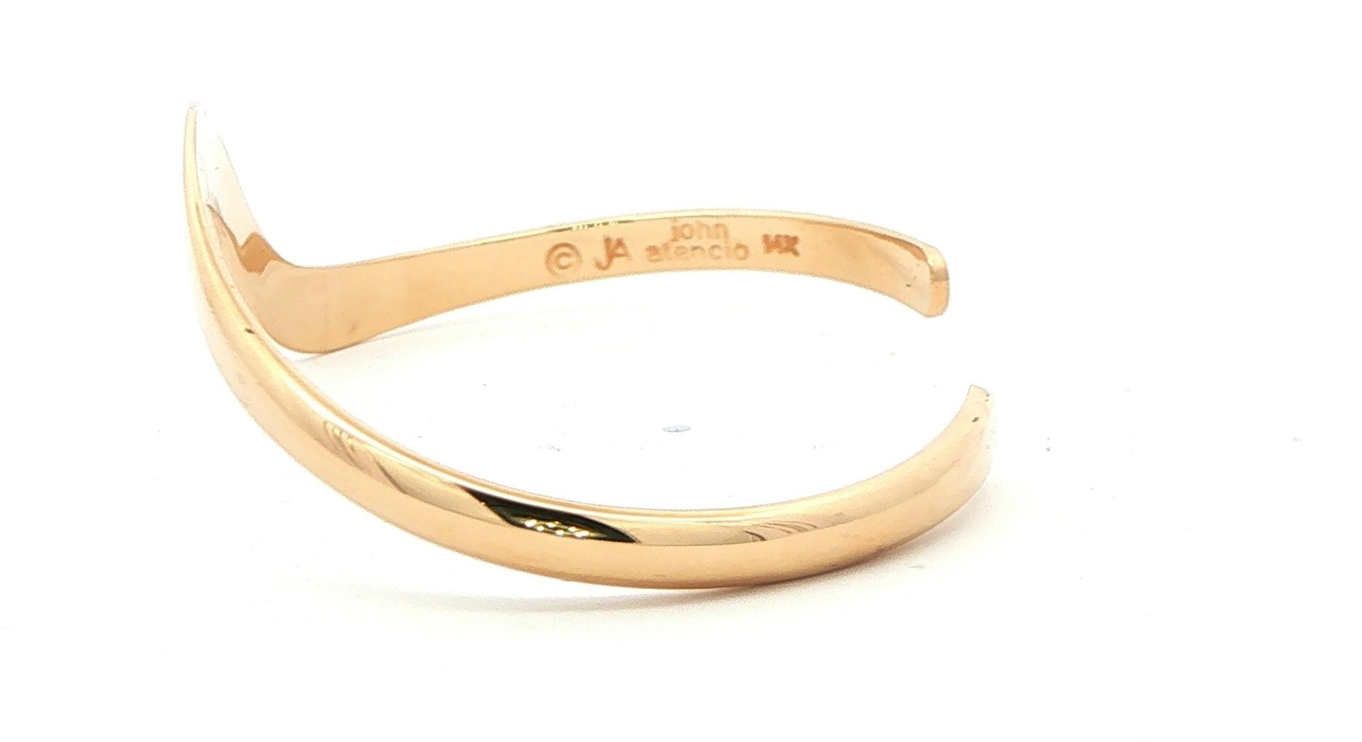 Estate Piece: John Antencio Wave Silhouette Cuff Bracelet in Yellow Gold side
